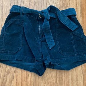 Zara kids velvet blue shorts